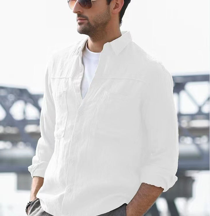 Lightweight cotton shirt for men with practical pockets Amarae