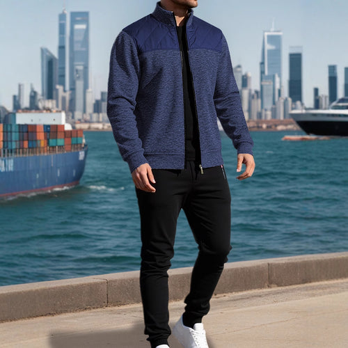 Men's sports jacket with a horizontal rib pattern and a slightly padded shoulder area Amarae