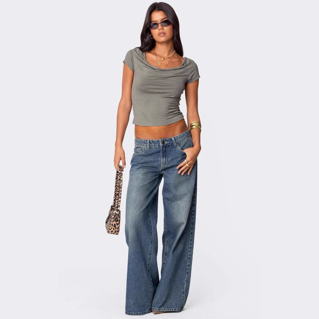 Women's casual flared jeans with wide leg Lune London