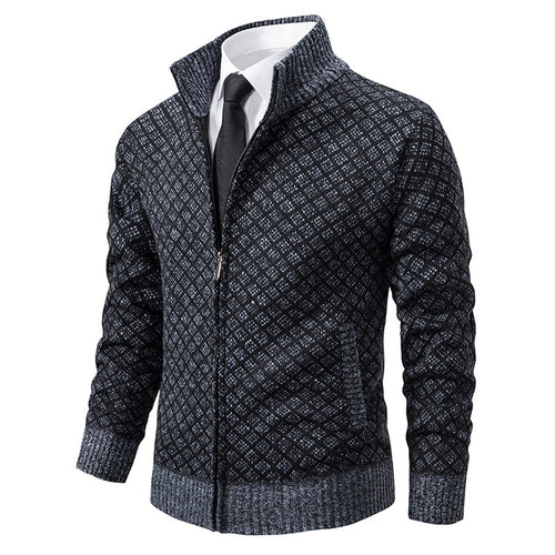 High collar knitted jacket with elegant design for men Amarae
