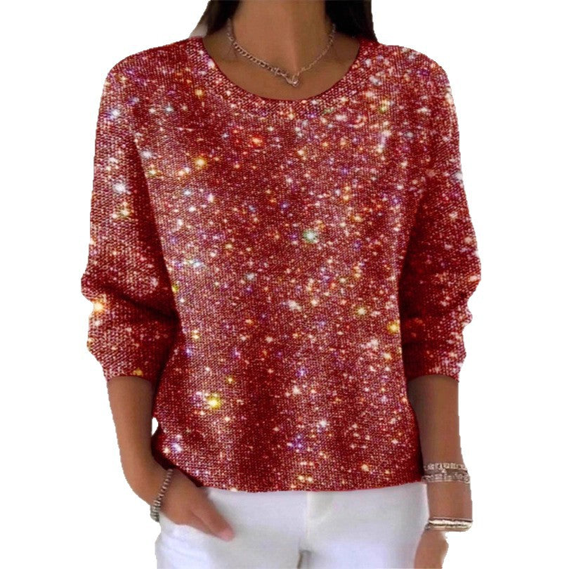 Women’s glitter sweater with round neck and casual fit Chic & Stil