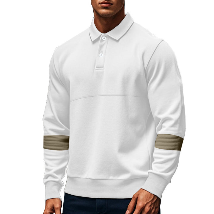 Men's polo with contrasting sleeves and a stylish high collar Lune London