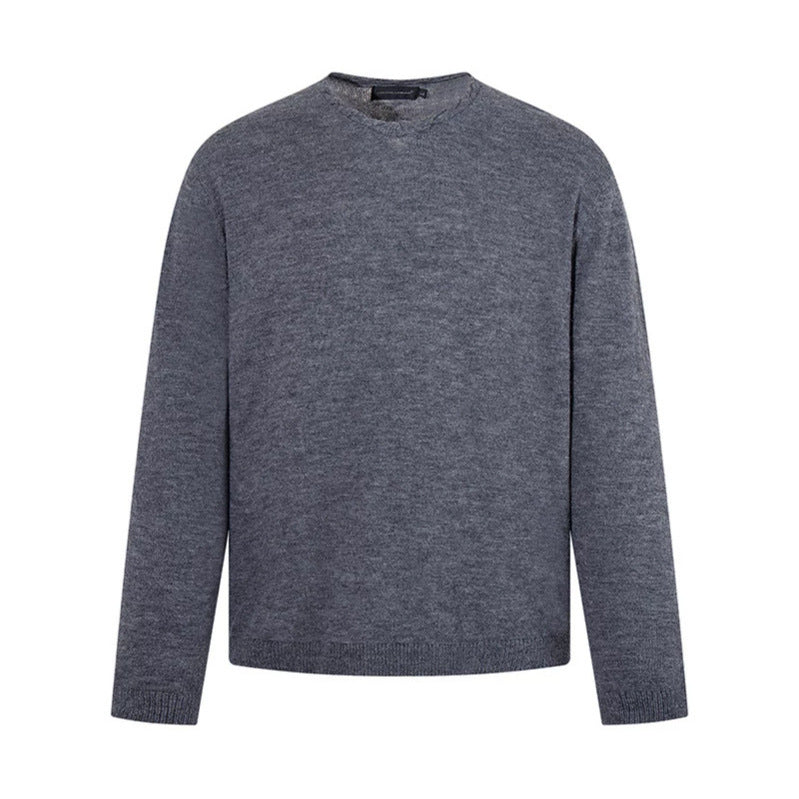 Men's fine knit sweater with round neck, loose fit and ribbed hem Amarae