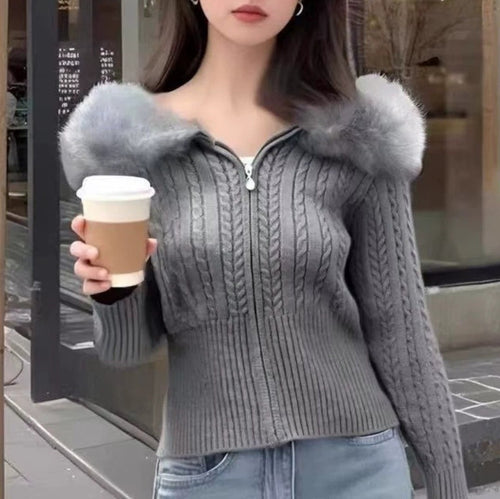 Cardigan élégant pour femmes avec motif de câble texturé et doublure de haute qualité Chic & Stil