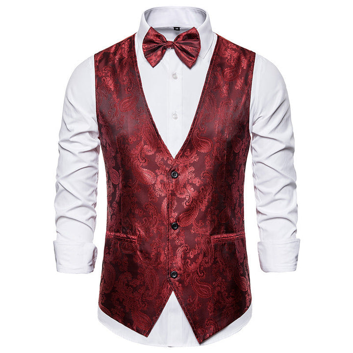 Men's Elegant Suit Vest with Fine Paisley Pattern Amarae