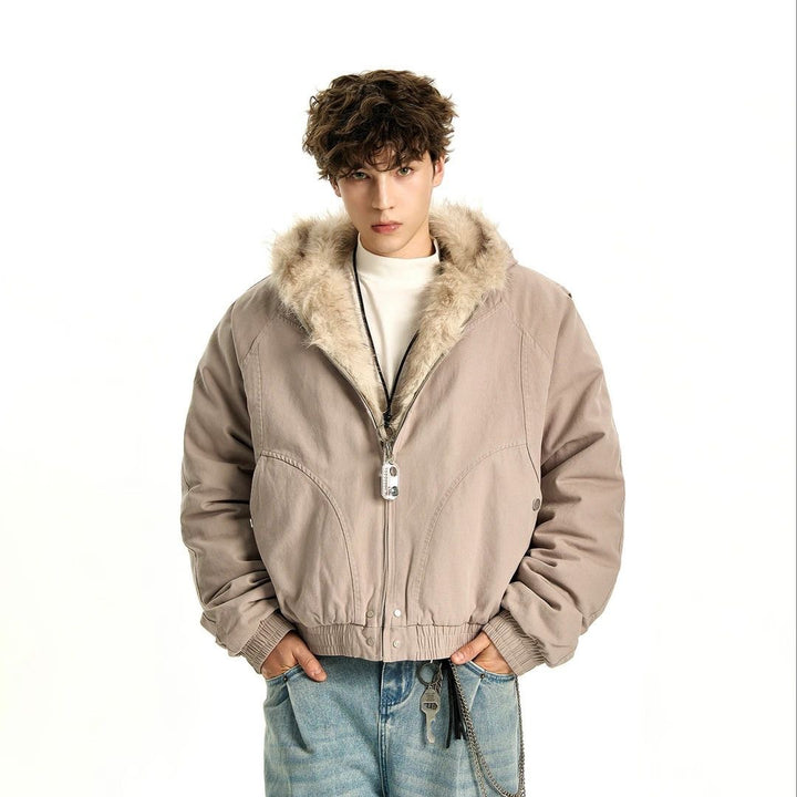 Ladies Sporty Winter Jacket with Removable Hood and Fur Collar Lune London