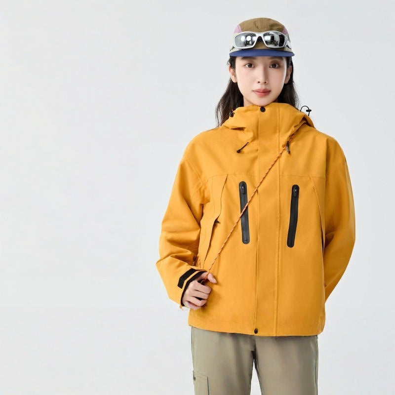 Men's Weatherproof Shell Parka with Adjustable Hood and Concealed Zippers Amarae
