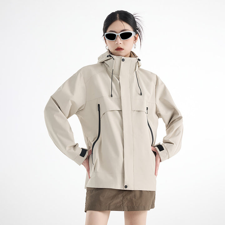 Women's technical waterproof oversized parka with hood and concealed zip pockets Amarae