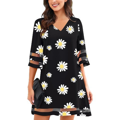 Lune London women's leopard print V-neck shift dress