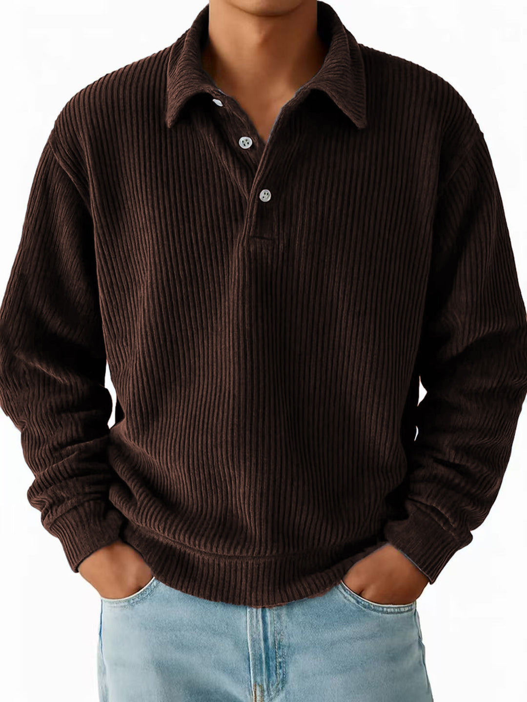 Men's polo with ribbed texture and classic collar Lune London