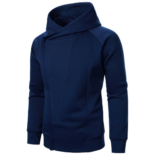 Trendy men's hoodie with asymmetrical collar and comfortable pockets Amarae