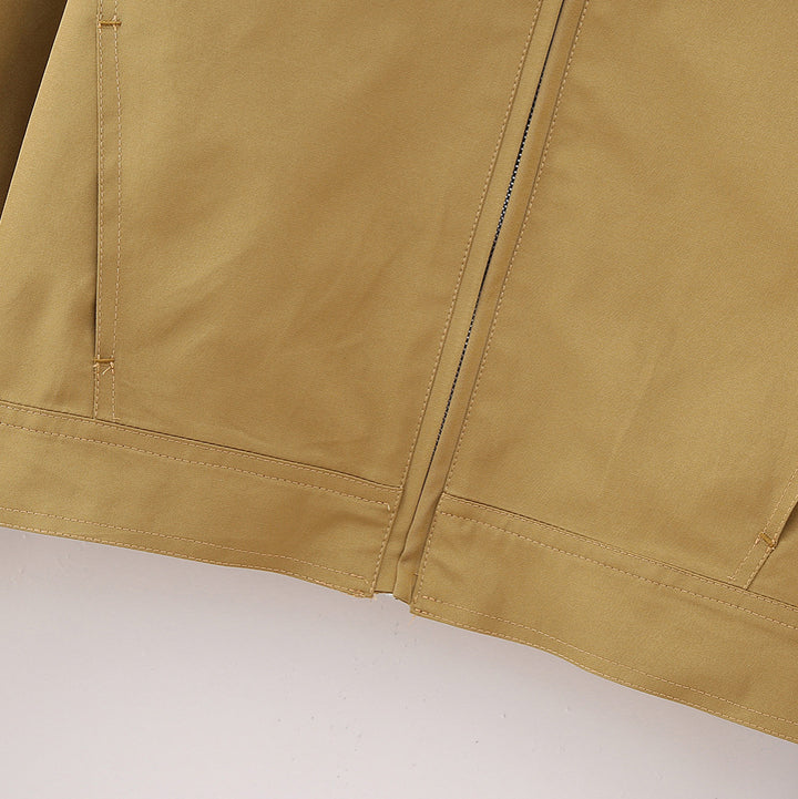 Women's cropped bomber jacket with wide shirt collar and concealed zipper Amarae