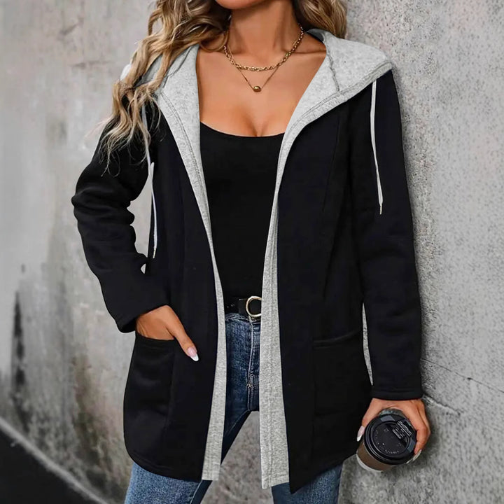 Casual hooded jacket for women with side pockets and modern cut Lune London