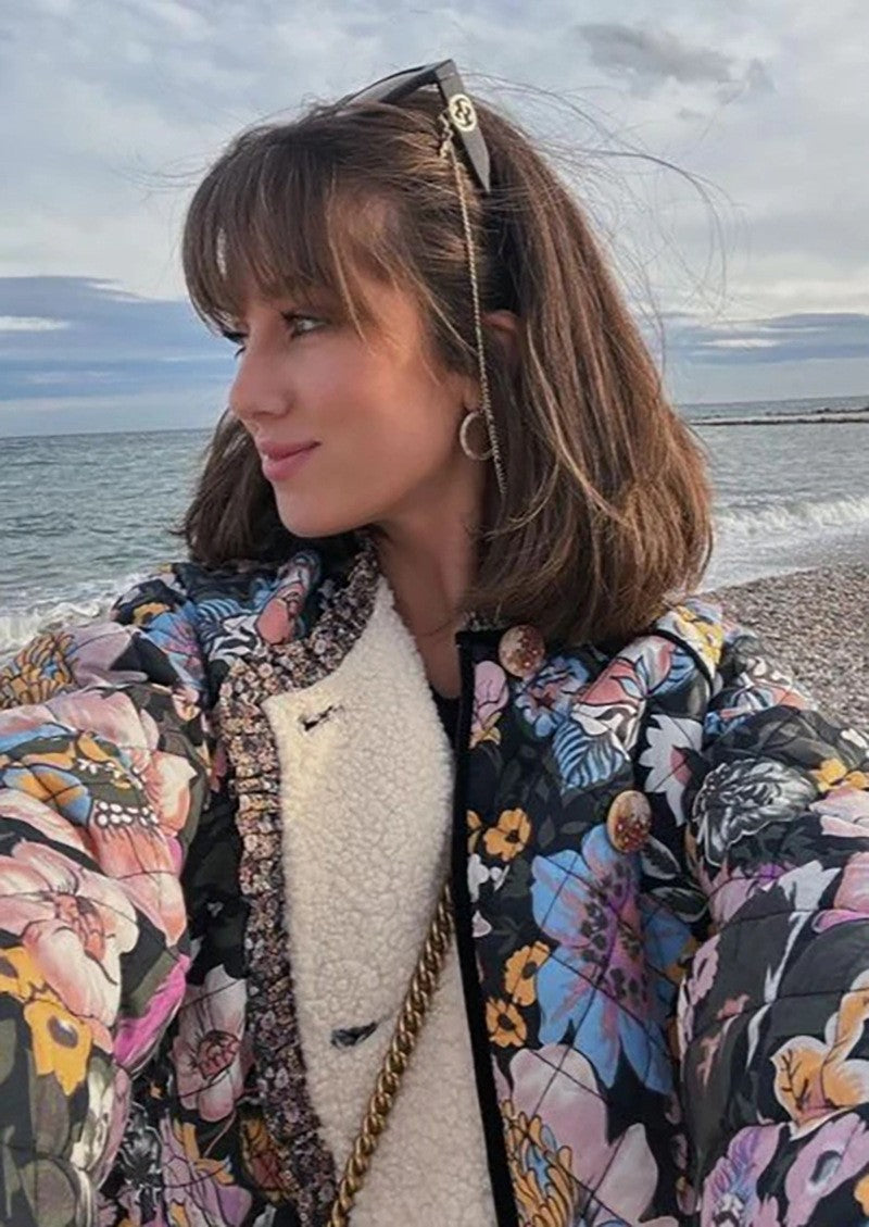 Quilted floral jacket for ladies with luxurious lining Amarae