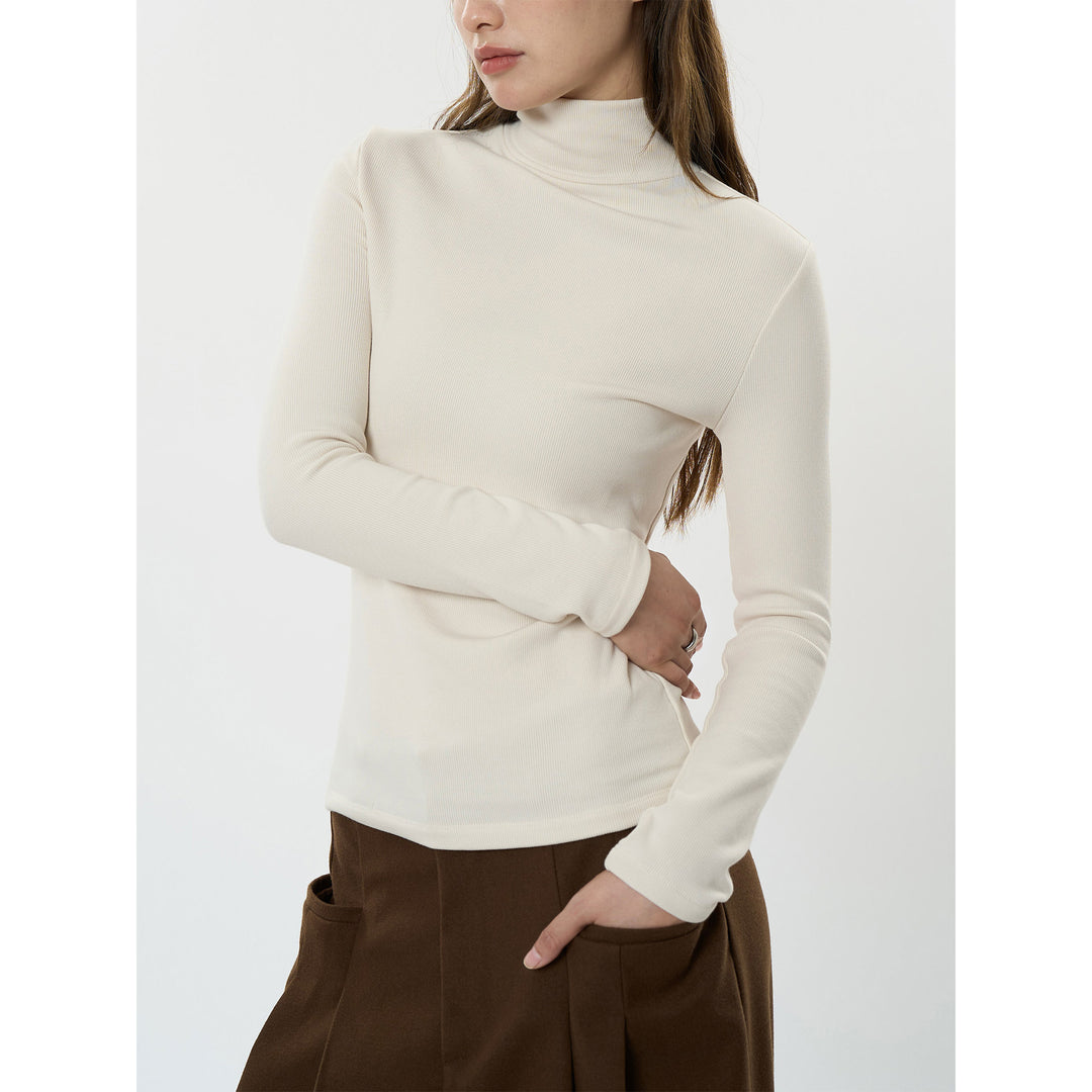 Women's Fitted Turtleneck Long Sleeve made of fine Rib Jersey Amarae