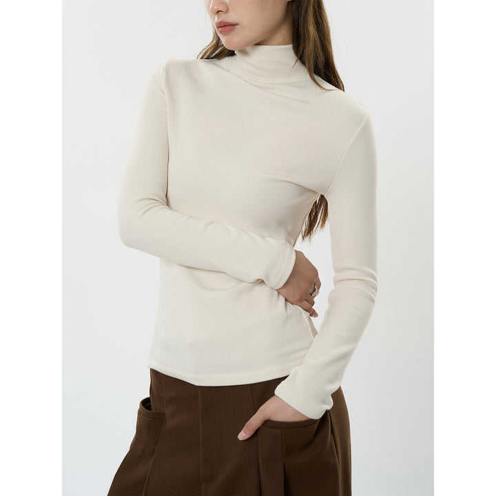 Women's Fitted Turtleneck Long Sleeve made of fine Rib Jersey Amarae