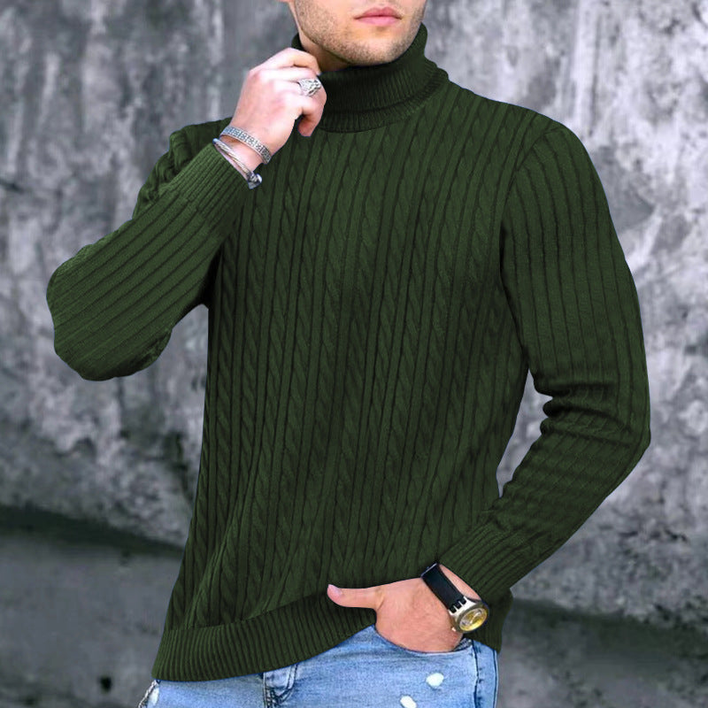 Elegant turtleneck sweater for men with an exquisite twist pattern structure Lune London