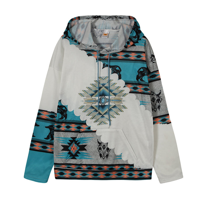 Hooded sweatshirt for women with an innovative tribal design and a comfortable fit Lune London