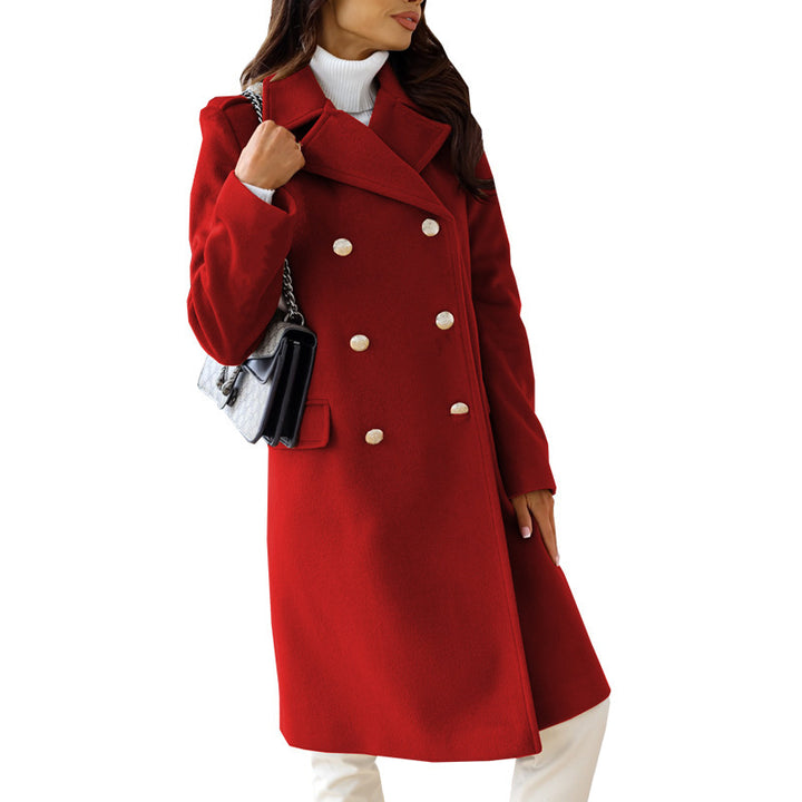 Elegant wool coat for women with trendy double-breasted design Amarae