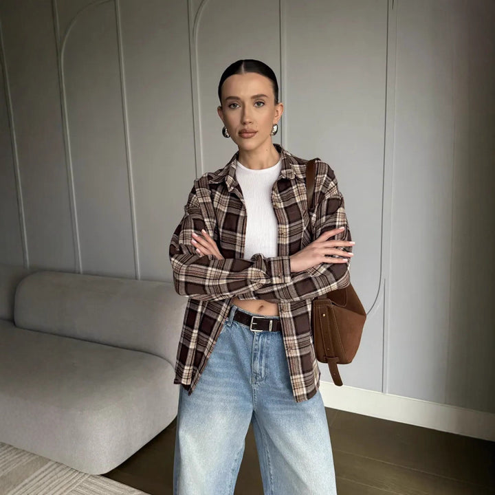 Flannel shirt for women with a check pattern Amarae
