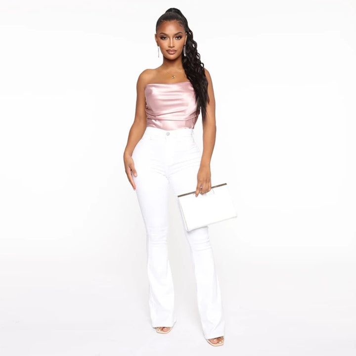 Women's High-Waisted Flared Jeans made from Stretch Denim with a Waist-Shaping Cut Amarae