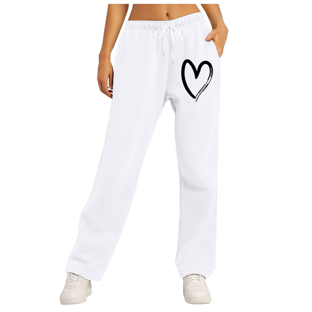 Women's casual leisure pants with modern heart design Chic & Stil