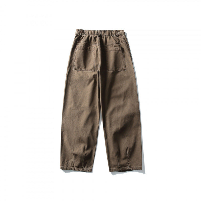 Unisex Wide Utility Cargo Pants in Relaxed Fit with Knee Darts and Elastic Hem Amarae