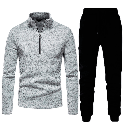 Men's sporty fleece training set with high collar and practical pockets Amarae