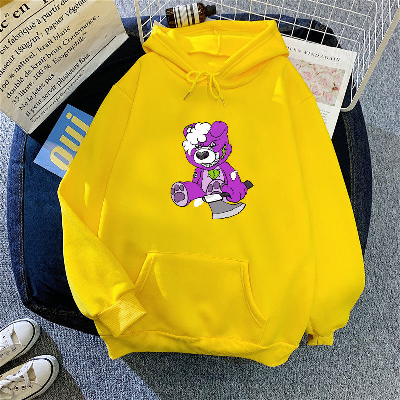 Women's hooded sweatshirt with charming bear motif Chic & Stil