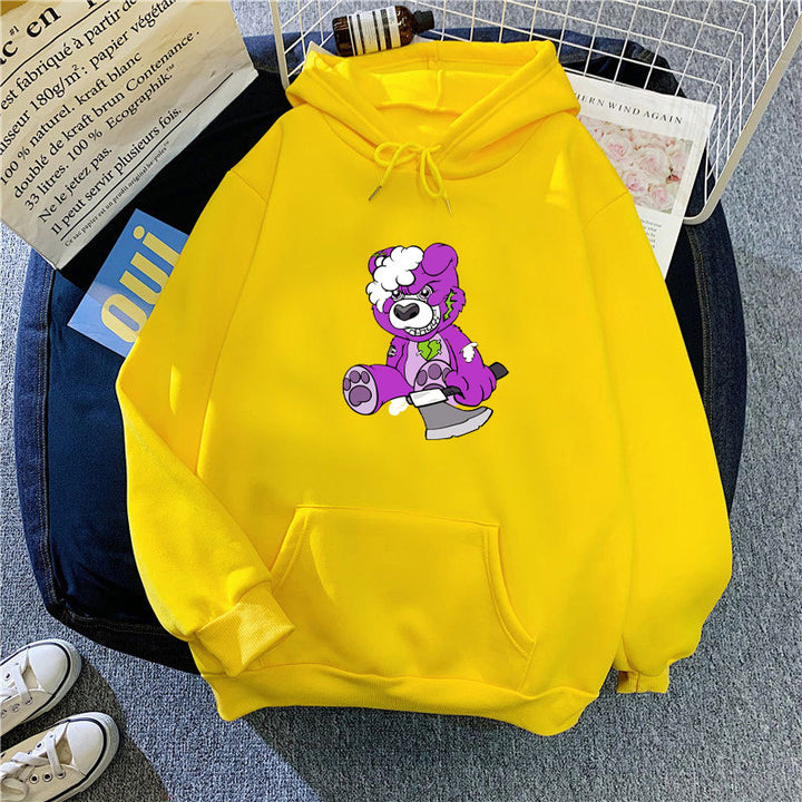 Women's hooded sweatshirt with charming bear motif Chic & Stil