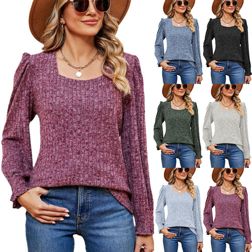 Ladies fashion sweater with balloon sleeves Amarae