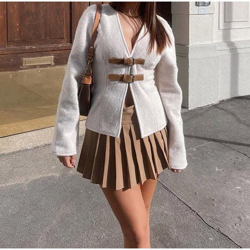 Women elegant teddy jacket with decorative loops Amarae