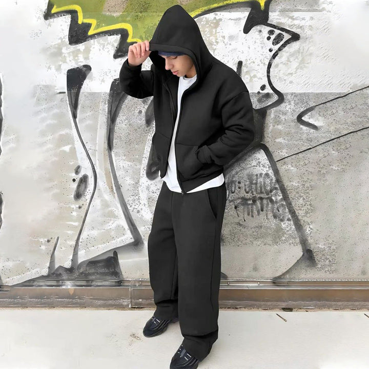 Men's Oversize Zip Hoodie and Relaxed Sweatpants Set Amarae