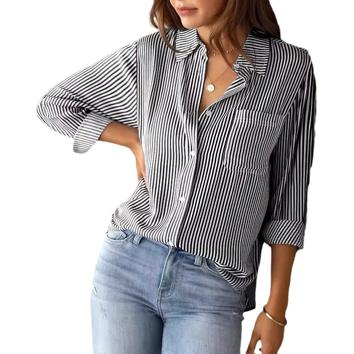 Women's Checked Shirt with Casual Cut and Applied Chest Pocket Lune London