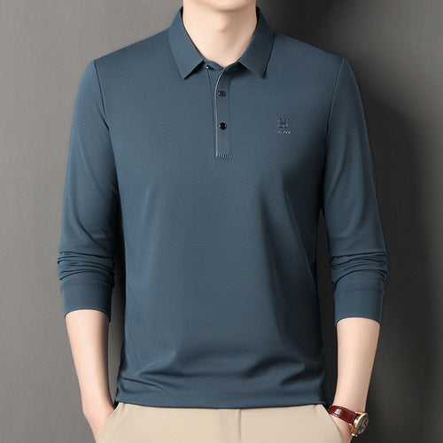 Men's long sleeve sporty polo with an innovative cut and moisture-regulating material Amarae