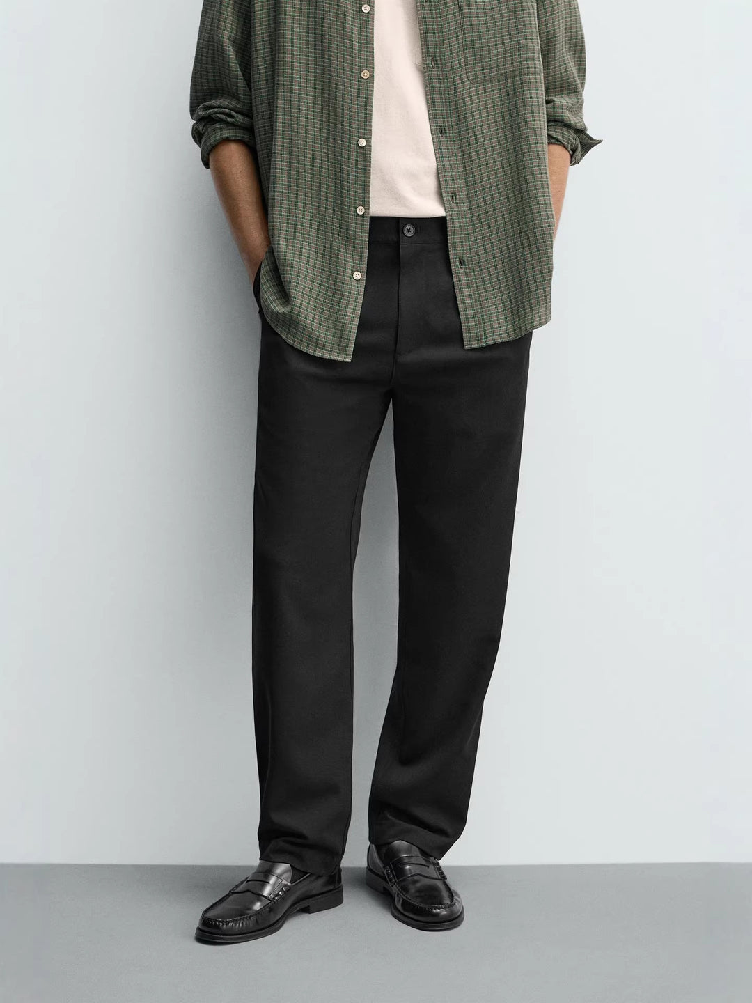 Men's straight-cut chino pants with crease Amarae