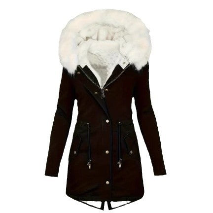 Ladies padded winter coat with removable hood Amarae