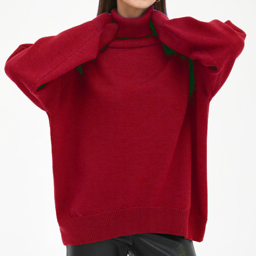 Oversized turtleneck sweater for women with ribbed structure Lune London