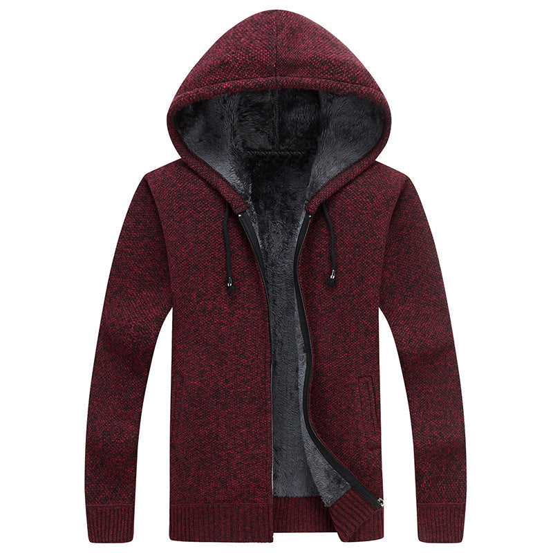 Comfortable fleece jacket for men with hood and soft inner lining Lune London