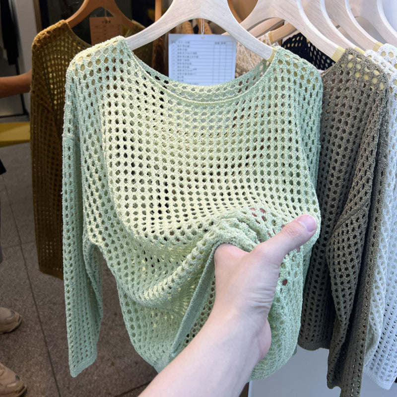 Pull féminin aéré en tricot avec motif de maille grossière Chic & Stil