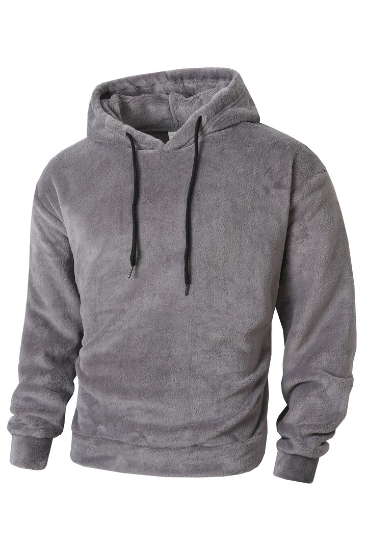 Men's Cozy Fleece Hooded Sweatshirt with Drawstring Lune London