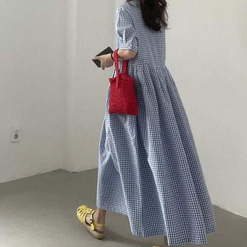 Women’s Casual Checkered Dress with Fitted Cut and Flattering A-Line Skirt Amarae