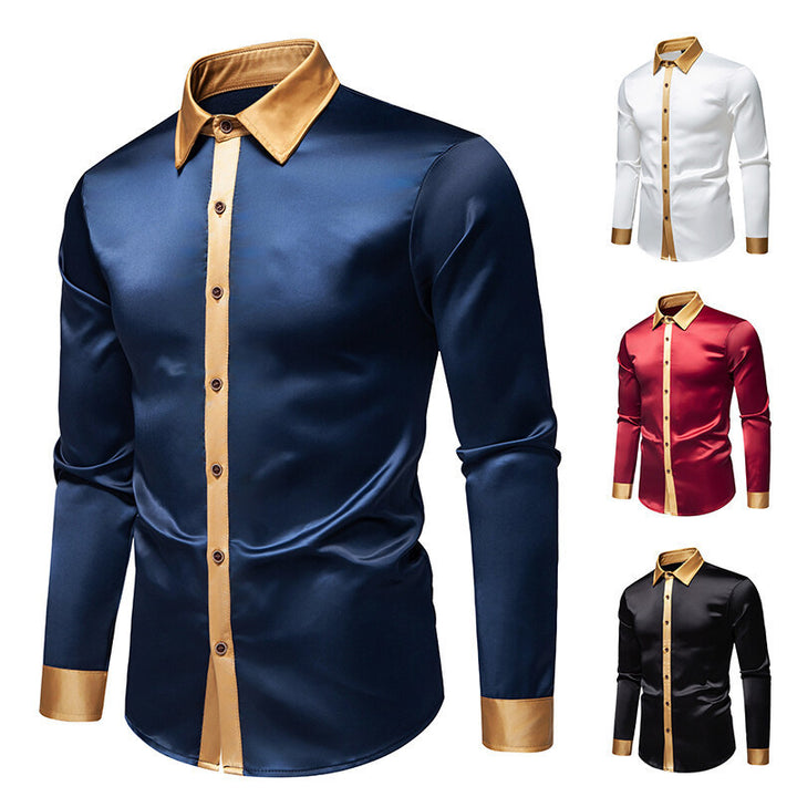 Elegant long-sleeve shirt for men with satin accents Lune London