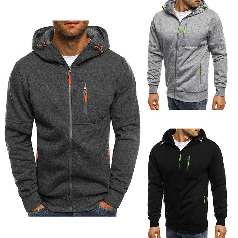 Men's functional slim fit hoodie with practical zip pockets Amarae