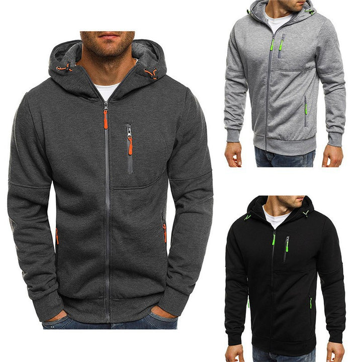 Men's functional slim fit hoodie with practical zip pockets Amarae