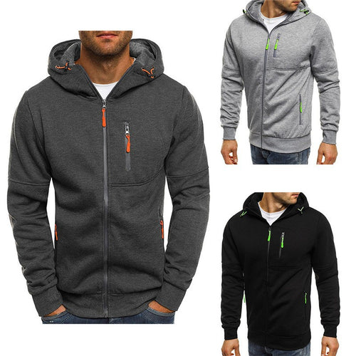 Men's functional slim fit hoodie with practical zip pockets Amarae