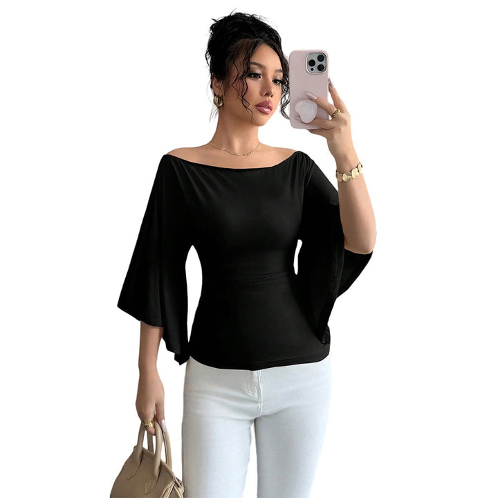Haut élégant femme à épaules dénudées avec manches larges et coupe ajustée Chic & Stil