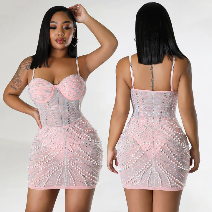 Shimmering fitted mini dress Lune London for women