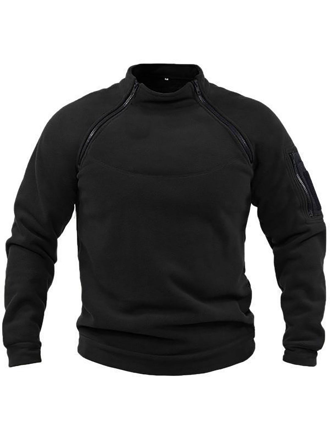 Men's Thermal Fleece Pullover with High Collar and Practical Pockets Chic Und Stil