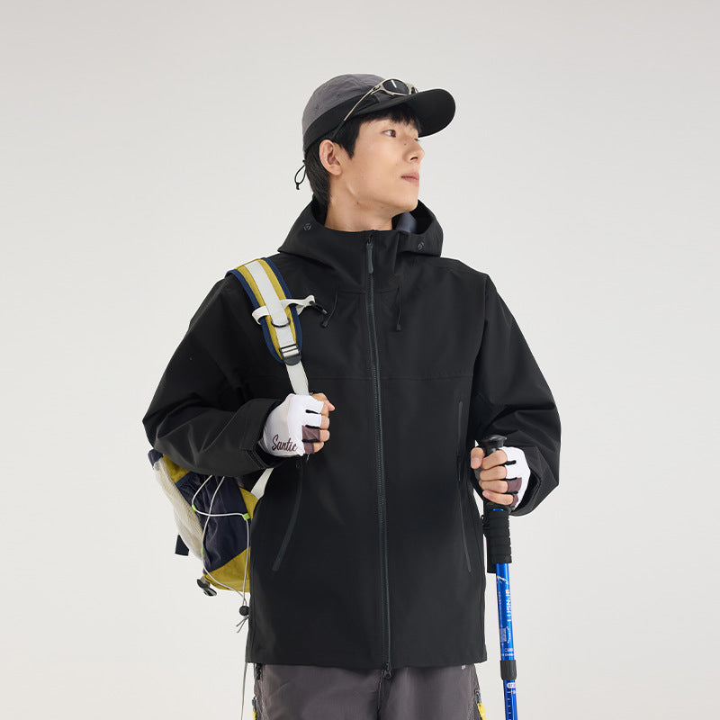 Men's Waterproof Softshell Outdoor Jacket with Adjustable Hood and Breathable Membrane Amarae